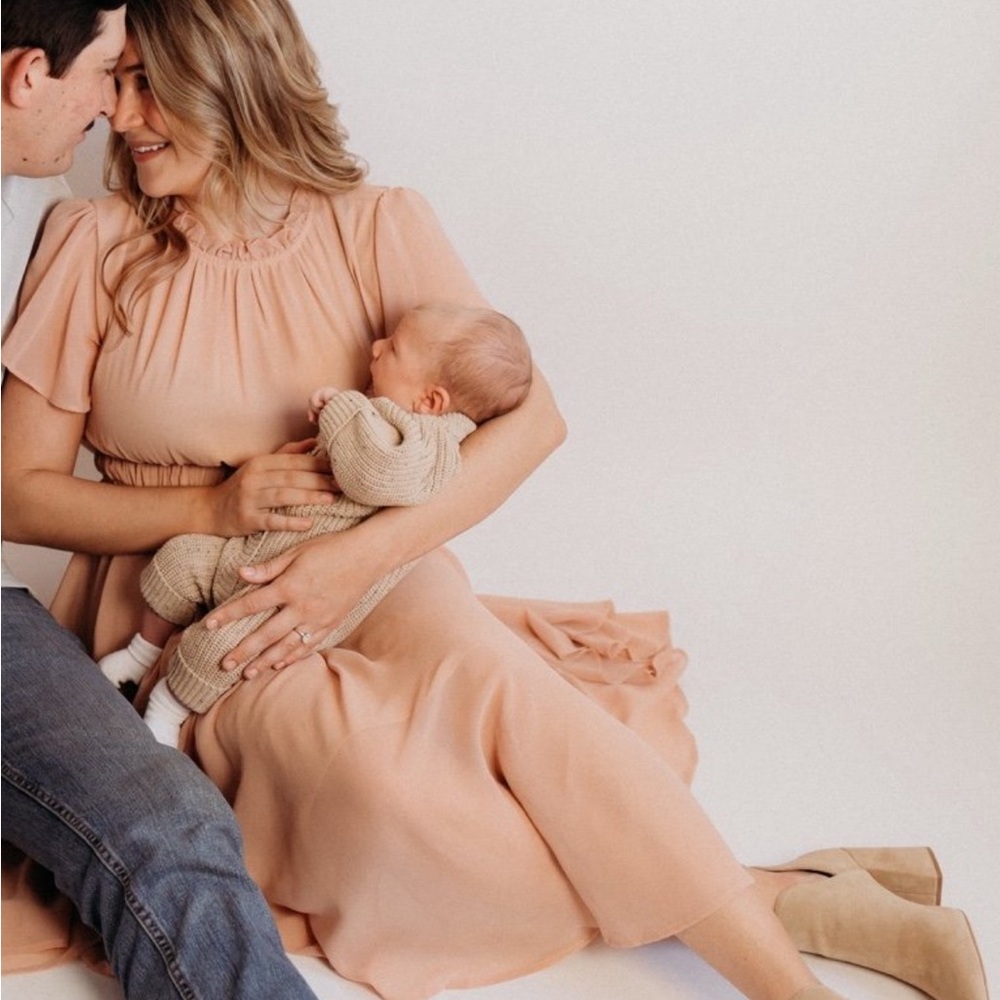 Easel Peach Midi Dress